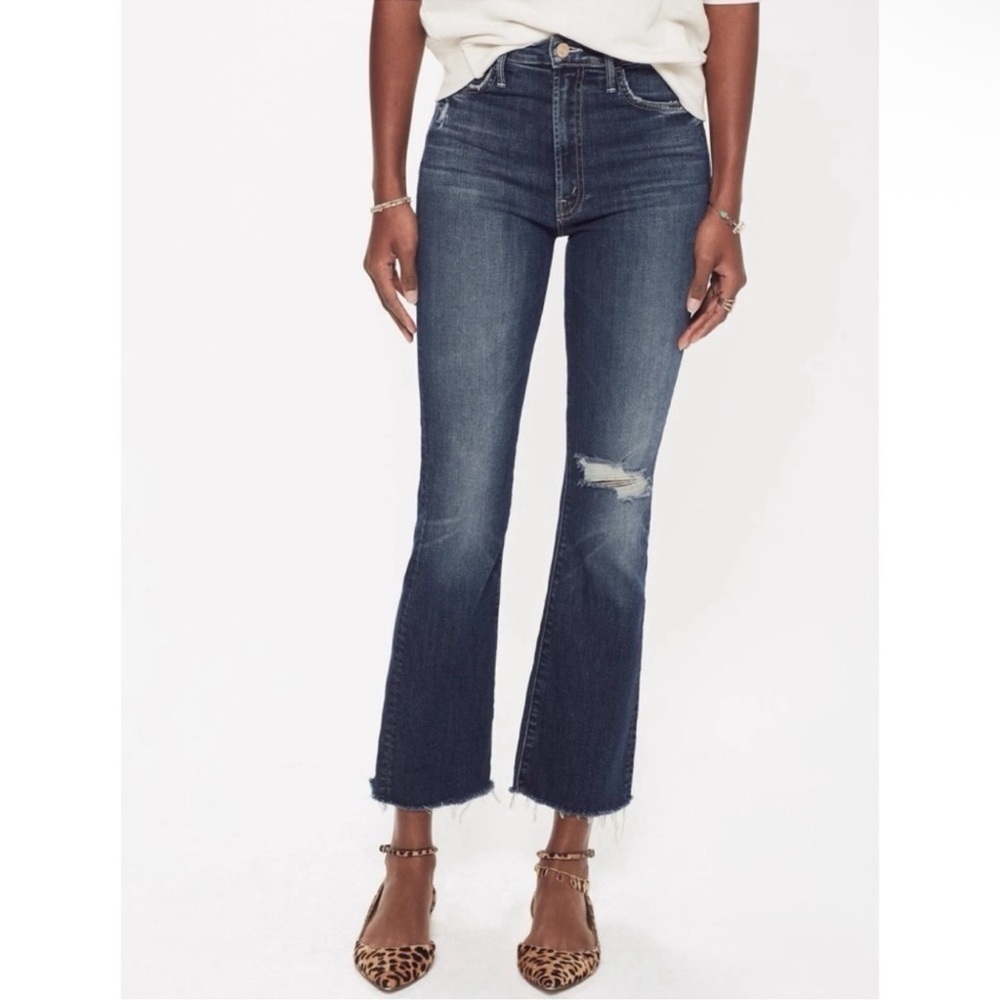 MOTHER Hustler Ankle Fray Close To The Edge Distressed Jeans Size 25